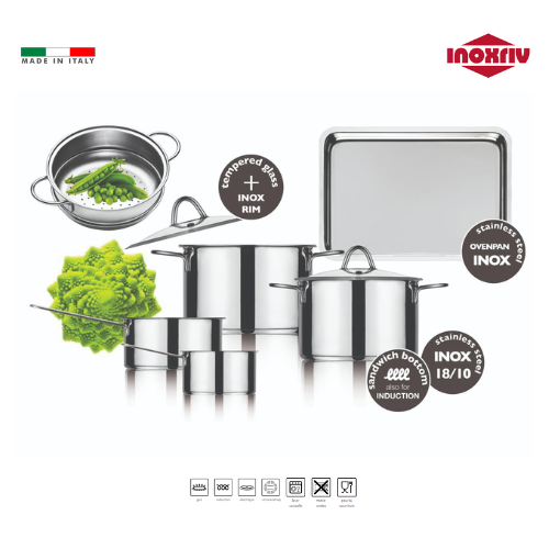 INOXRIV - Batterie MILANO 8 pièces