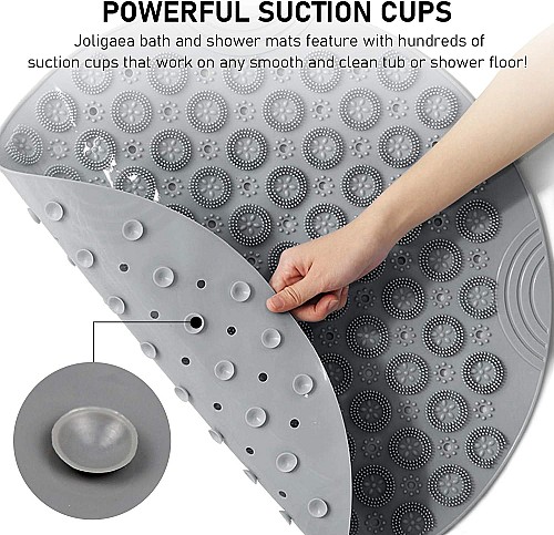Tapis de douche antidérapants avec ventouses et trous de drainage