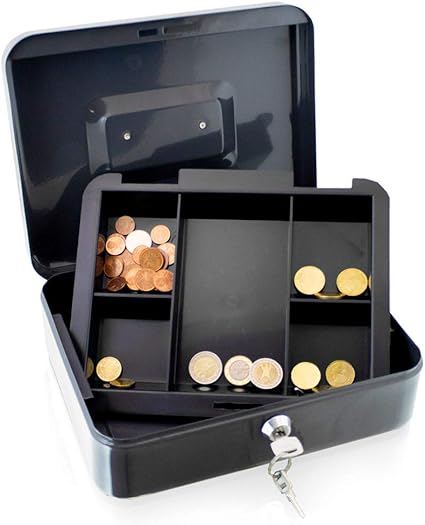 🔐 Caisse à Monnaie Verrouillable avec Plateau Amovible