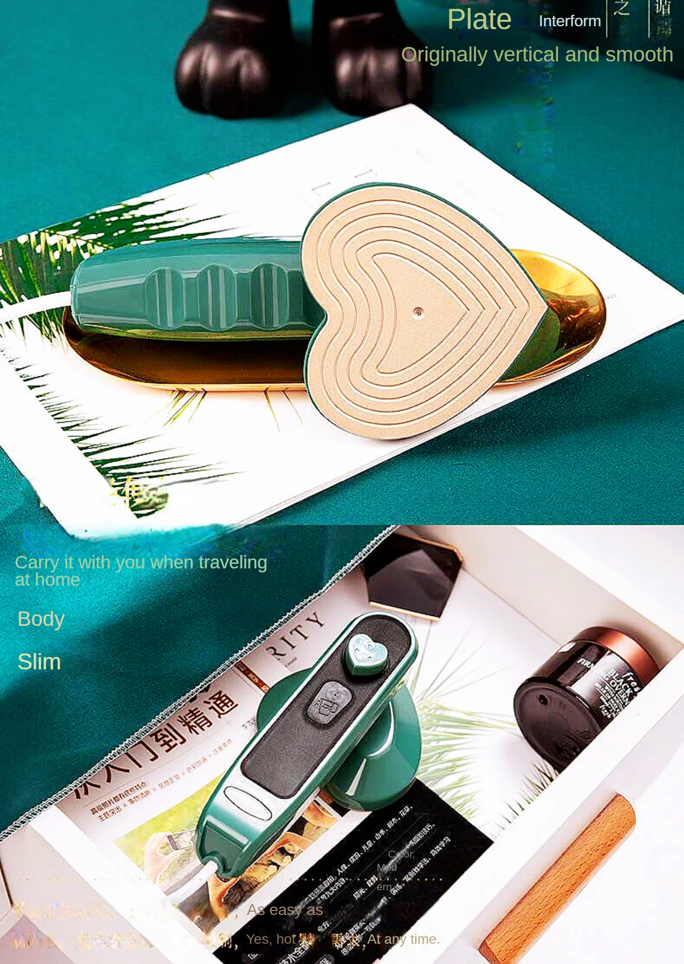 Portable Mini Iron Steamer for Clothes, Handheld Travel Steam