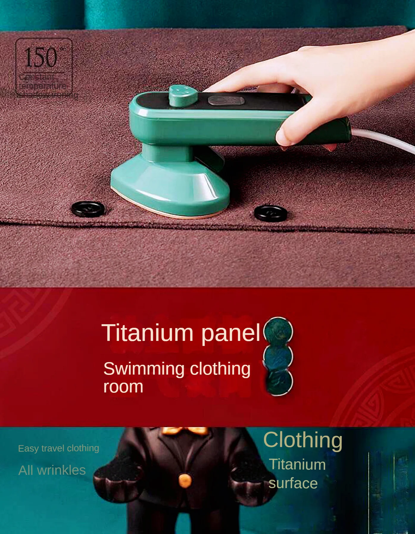 Portable Mini Iron Steamer for Clothes, Handheld Travel Steam