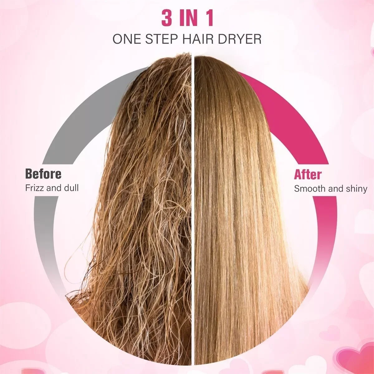 3 in 1 Professional Hair Dryer Brush Multifunctional Hot Air Brush