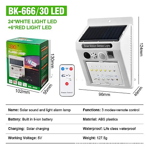 Lampe d'Alarme Solaire - BK-666