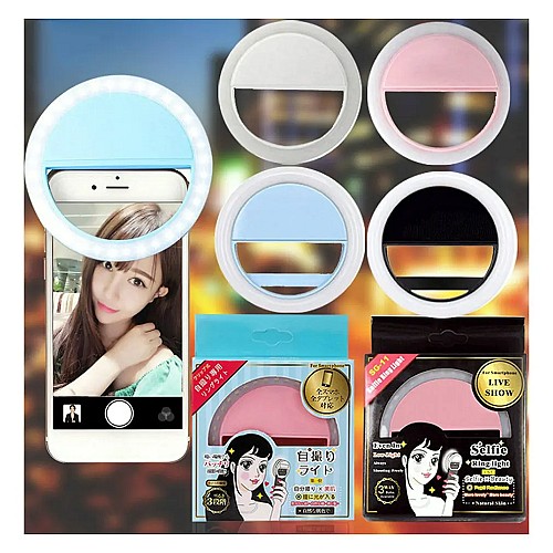 LED Selfie Ring Light Mobile Phone Clip-On Lamp Portable USB Charge