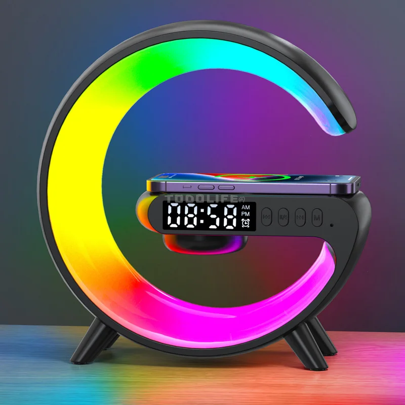 Speakers Alarm Clock,G Lamp,Wireless Charger night lights