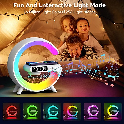 Speakers Alarm Clock,G Lamp,Wireless Charger night lights