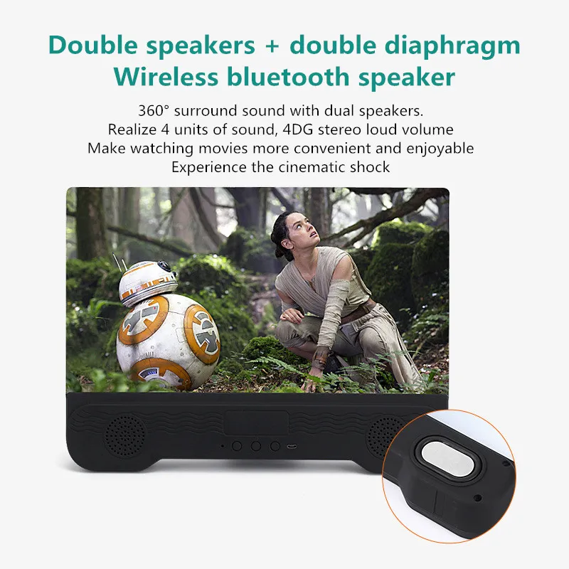Loupe décran de téléphone portable audio Bluetooth 14 pouces haute définition