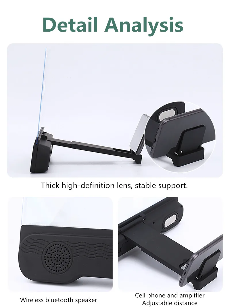 Loupe décran de téléphone portable audio Bluetooth 14 pouces haute définition