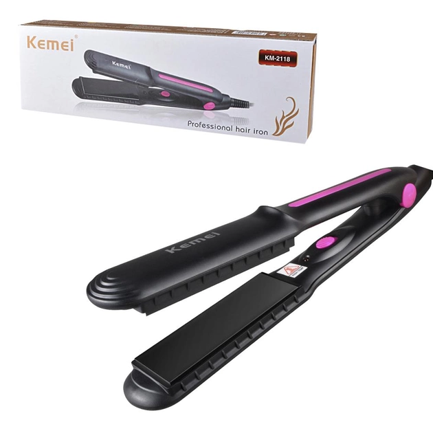 Kemei Hot Sale 2 in 1 Hair Straightener & Curler KM-2118
