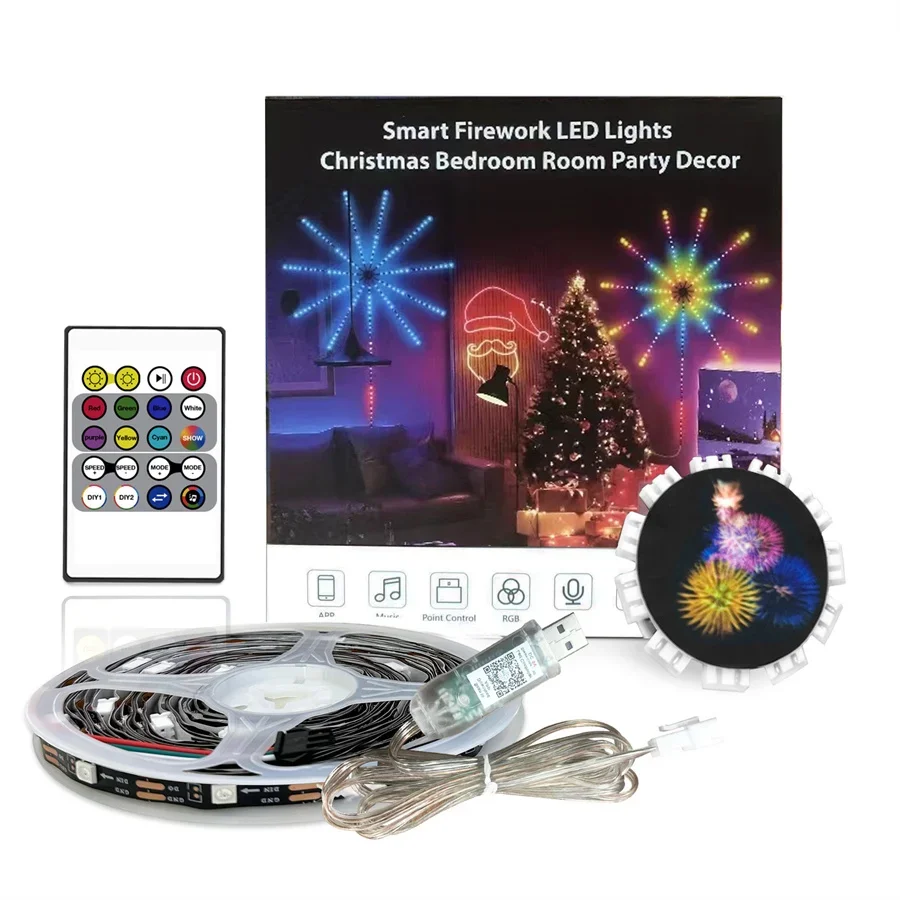 Bluetooth APP Control RGB Firework LED Strip Lights