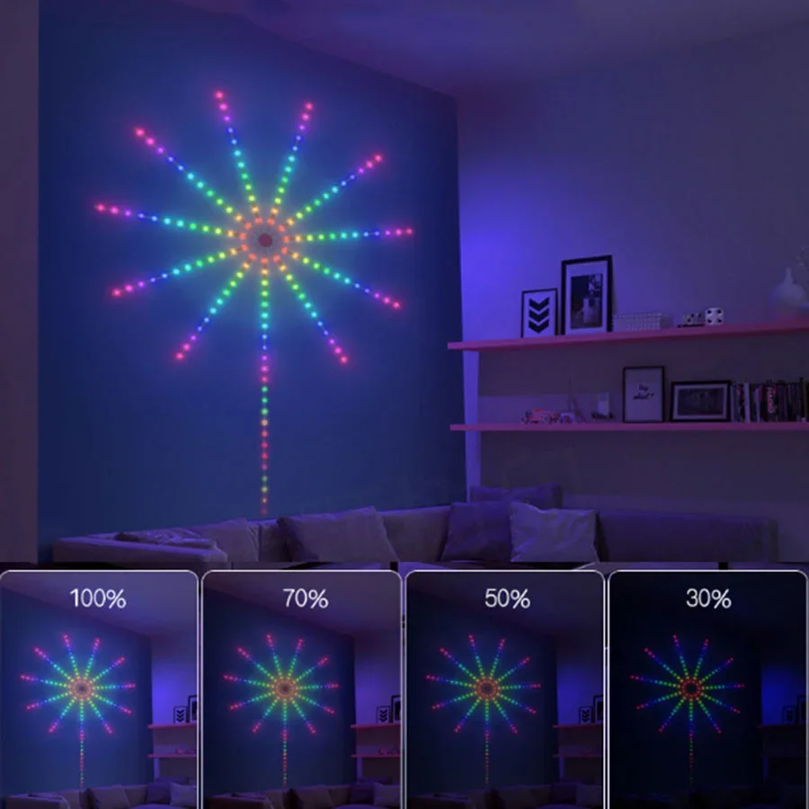 Bluetooth APP Control RGB Firework LED Strip Lights