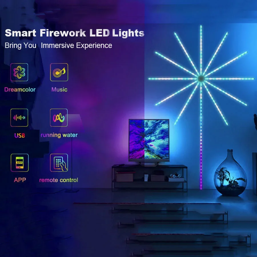 Bluetooth APP Control RGB Firework LED Strip Lights