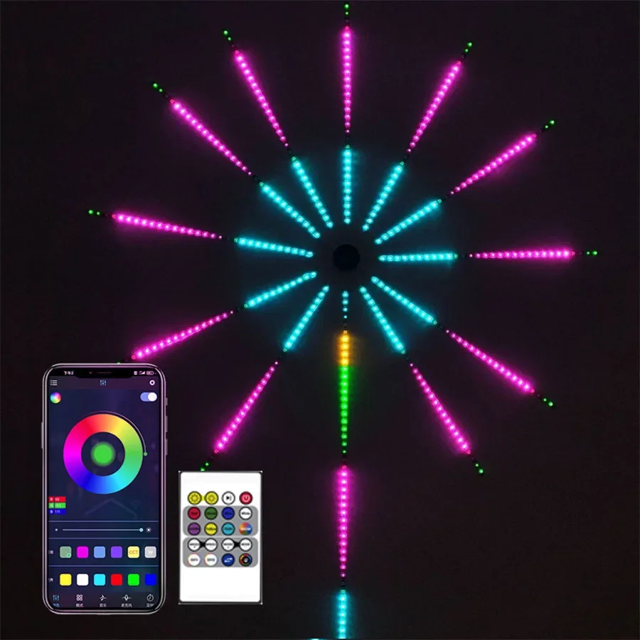 Bluetooth APP Control RGB Firework LED Strip Lights