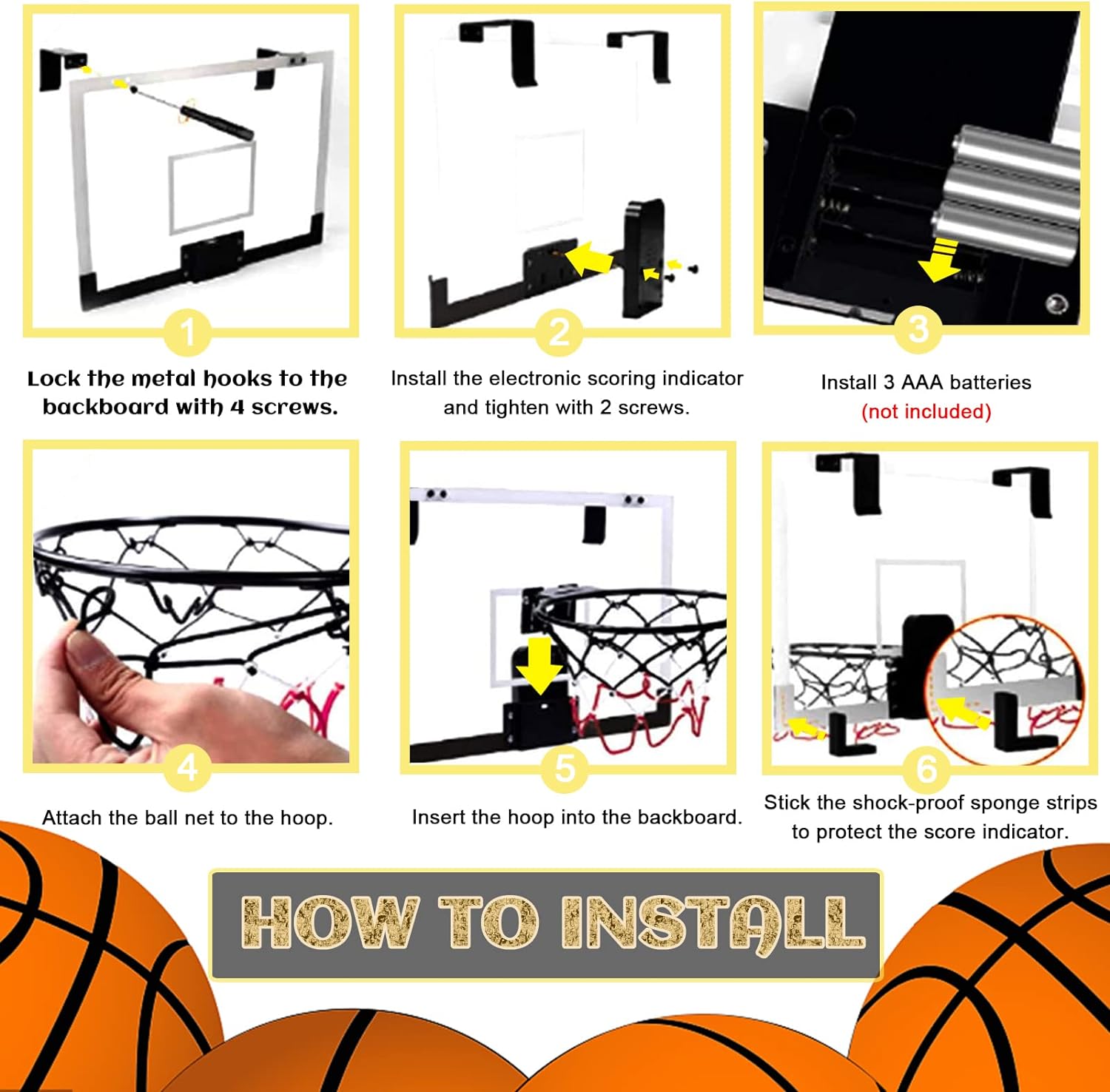 سلة كرة السلة المصغرة للأطفال من عمر 3 سنوات فأكثر