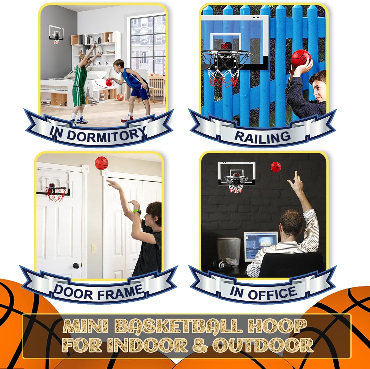 سلة كرة السلة المصغرة للأطفال من عمر 3 سنوات فأكثر