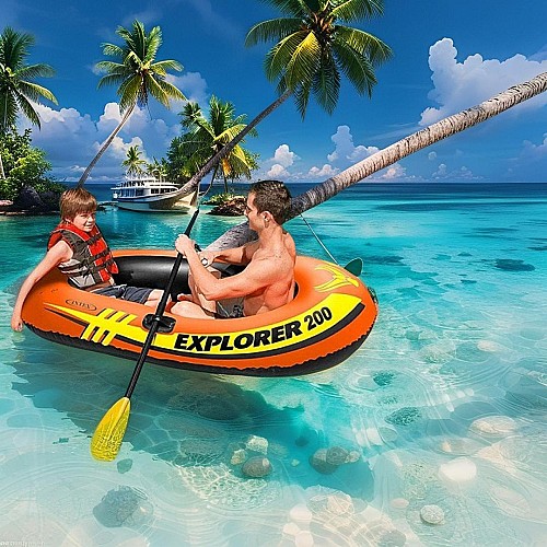 Bateau Gonflable Explorer 200 Intex avec Rames
