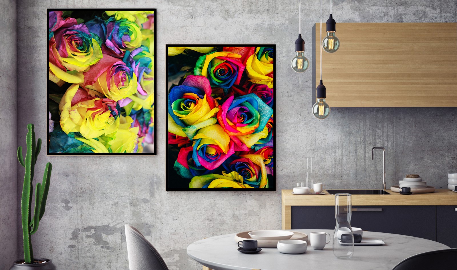 Pack 2 Tableaux dart Colors - Nature - Bois MDF - 60x40 cm