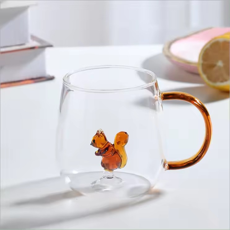 Tasse en verre 3D avec poignée