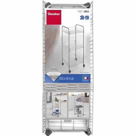 Resserre salle de bain 3 paniers : 34x34x85 cm