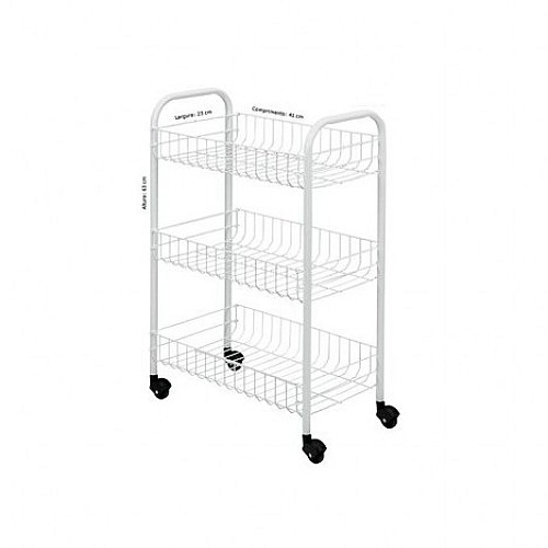 Resserre "siena" 3 paniers en couleur: 41 x 23 x 63 cm - 34.06.33 - Blanc