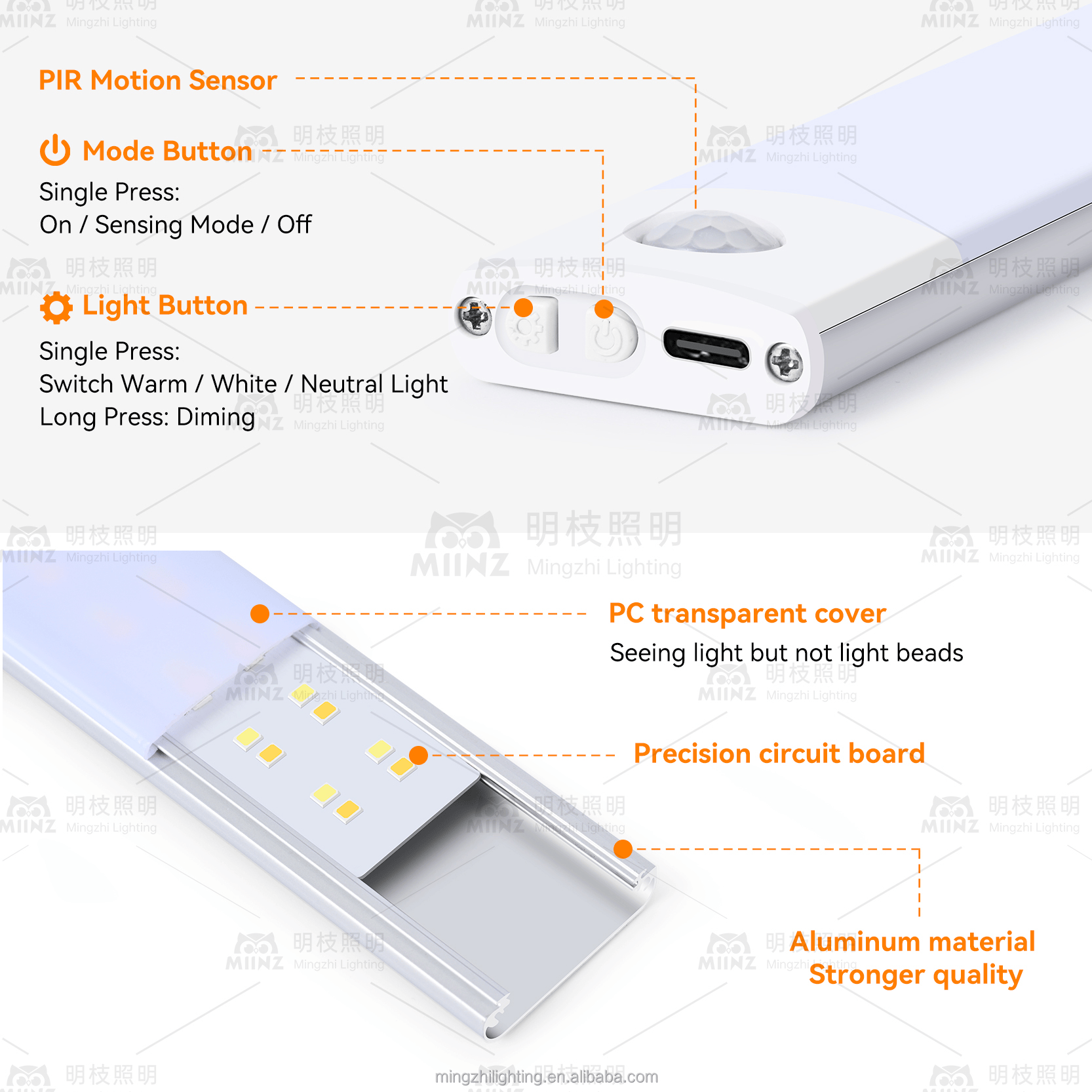 Lampe LED rechargeable USB Type-C