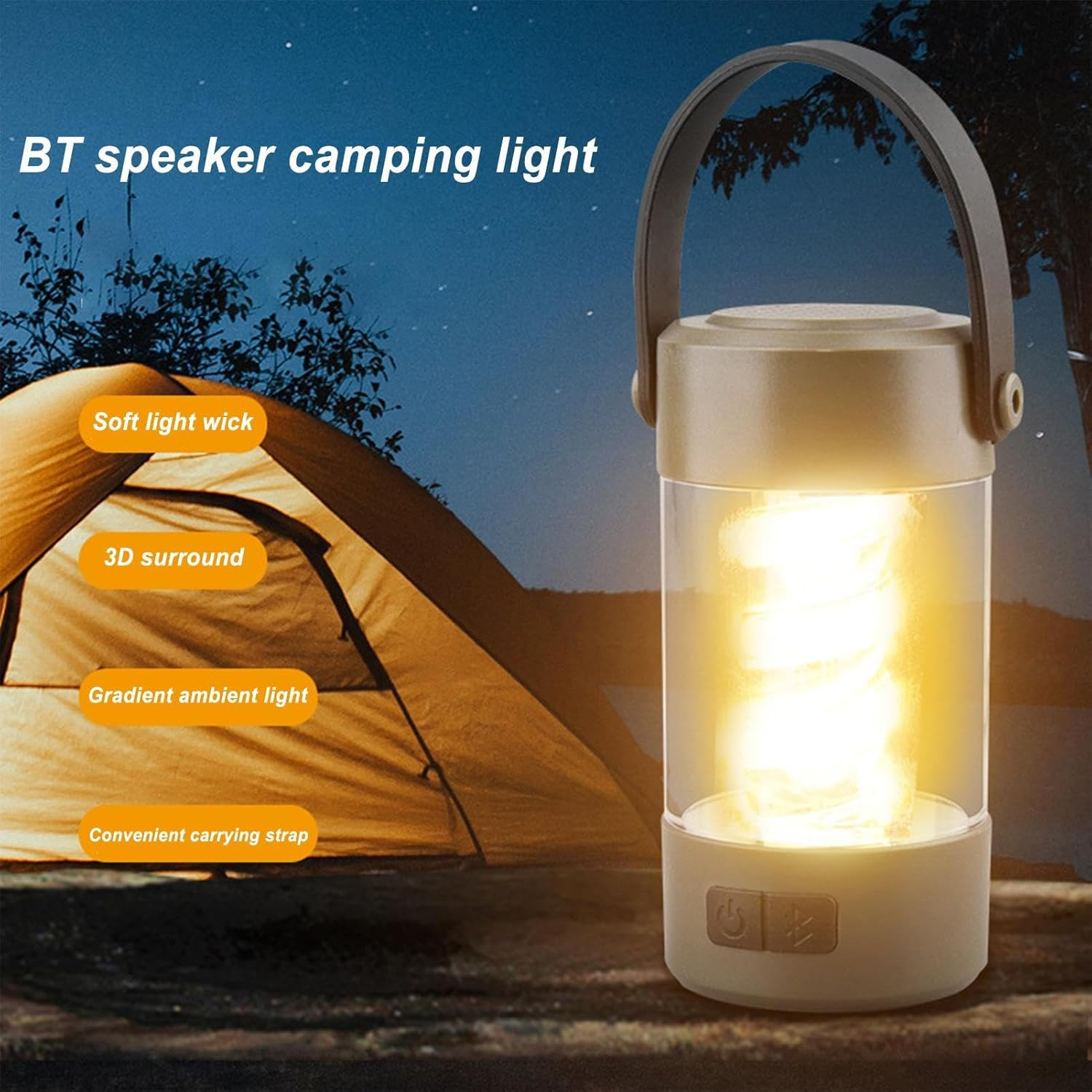 Lampe de Camping Stéréo Bluetooth Sans Fil