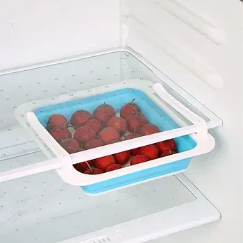 Boîte de Rangement Réfrigérateur Coulissante en Plastique