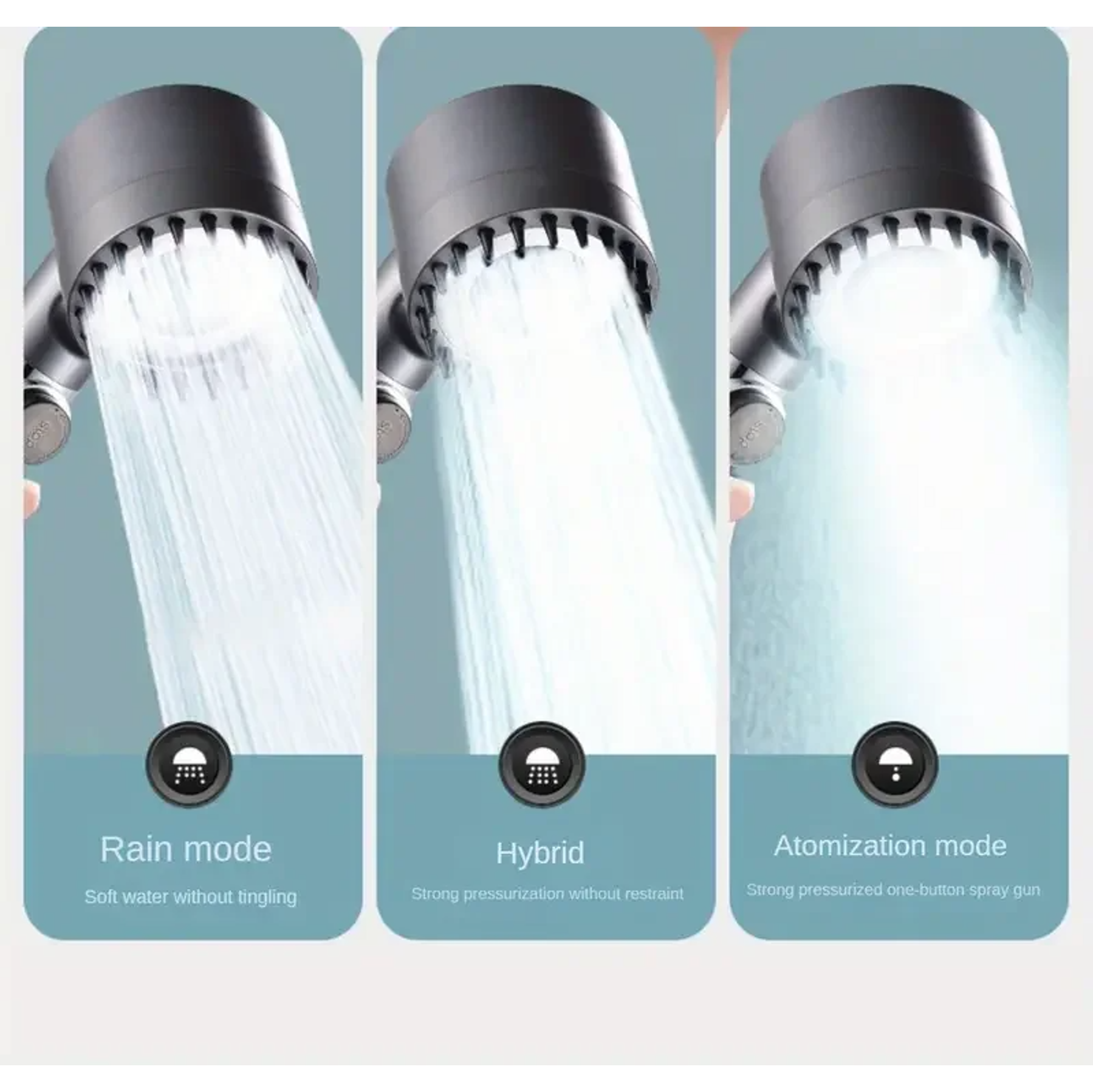 Turbocharged Shower Head With 3 Modes And Massage Filter+tuyau