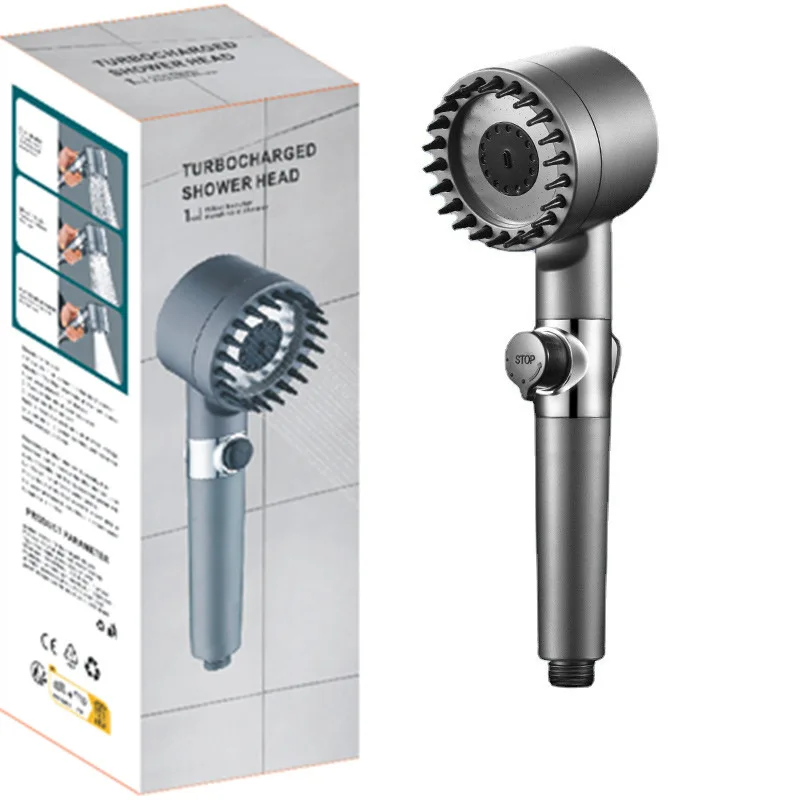Turbocharged Shower Head With 3 Modes And Massage Filter+tuyau