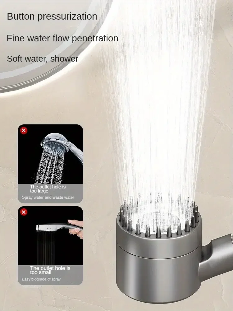 Turbocharged Shower Head With 3 Modes And Massage Filter+tuyau