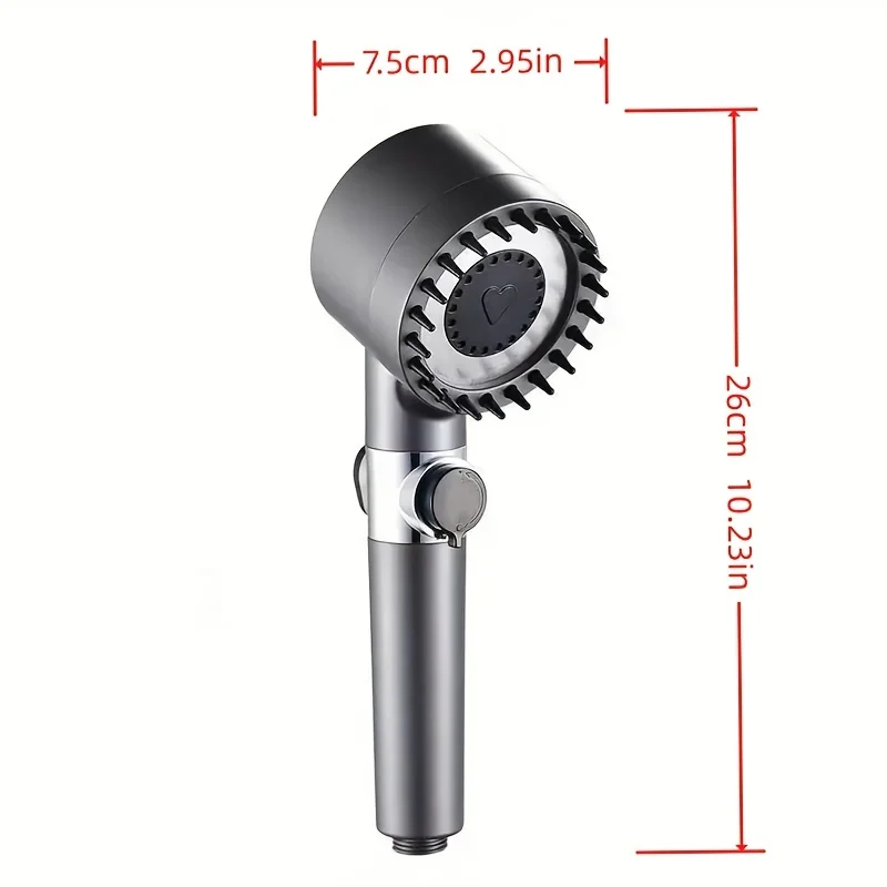 Turbocharged Shower Head With 3 Modes And Massage Filter+tuyau