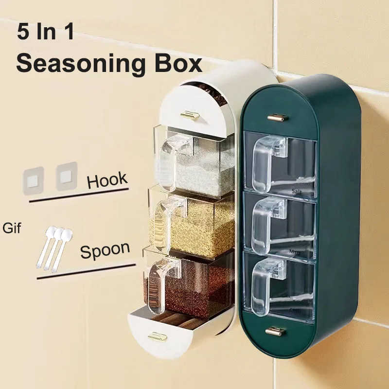 Wall Mounted Spice Organizer Seasoning Box kitchen Tool