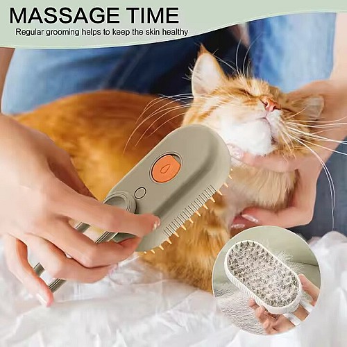 Brosse de Massage Électrique 3 en 1 pour Chat