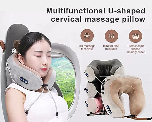 Coussin de Massage Cervical Électrique USB – Forme U
