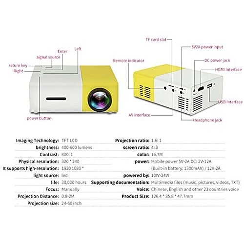 Mini Portable Pocket Projector