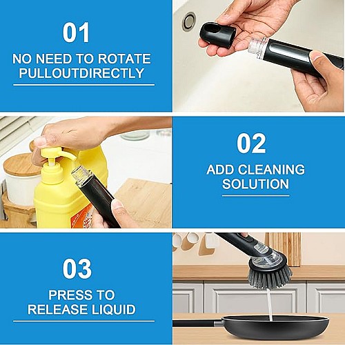 Dish Brush with Detergent Dispenser