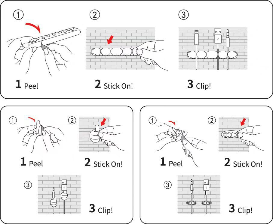 Lot de 7 Clips pour Câbles – Organisation Facile et Pratique