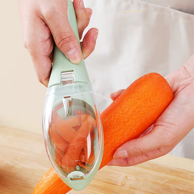 Éplucheur de poisson et fruits multifonctionnel avec conteneur