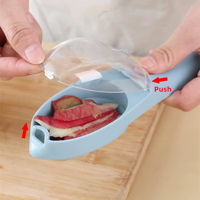 Éplucheur de poisson et fruits multifonctionnel avec conteneur