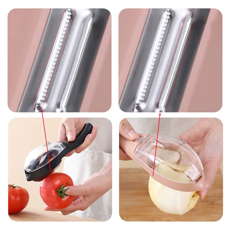 Éplucheur de poisson et fruits multifonctionnel avec conteneur