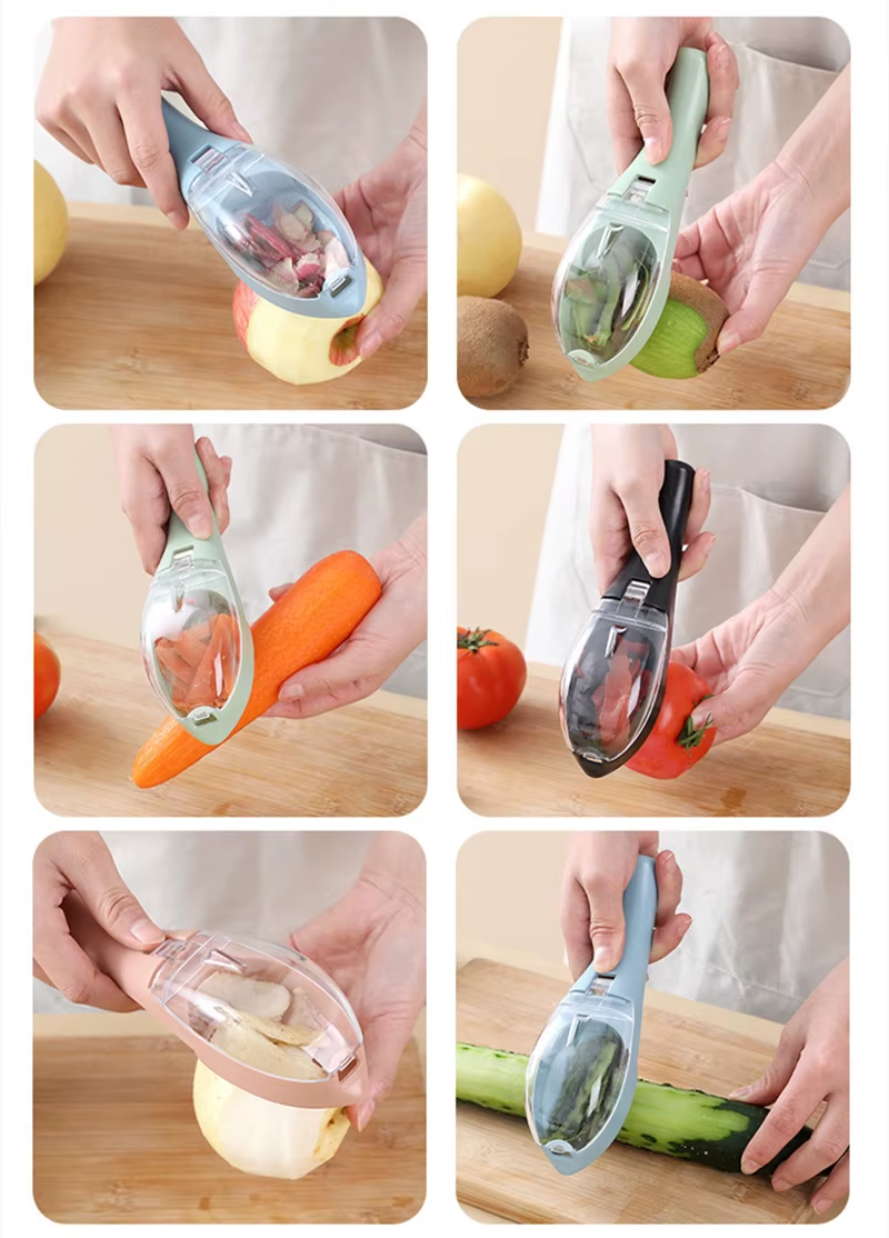 Éplucheur de poisson et fruits multifonctionnel avec conteneur