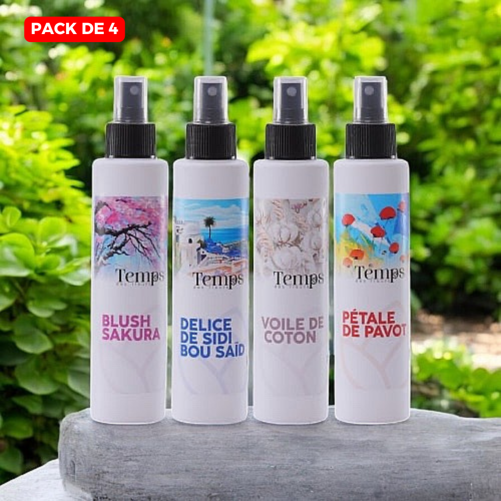 Pack 4 Senteurs en Promo Parfums dambiance & de linge