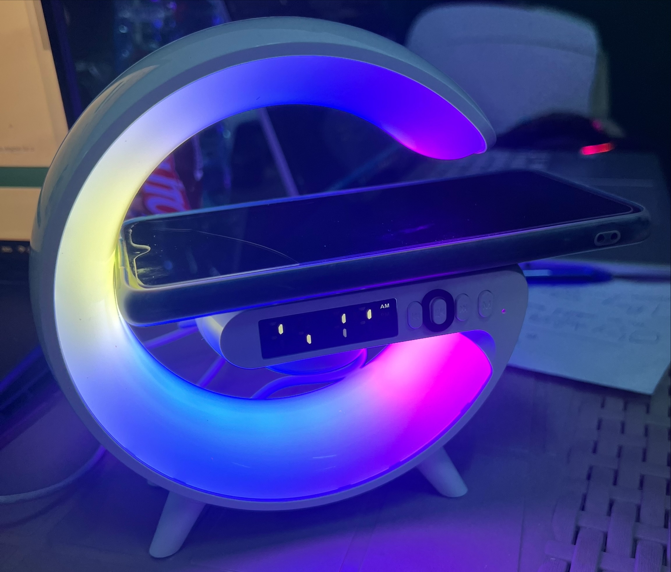 Speakers Alarm Clock,G Lamp,Wireless Charger night lights
