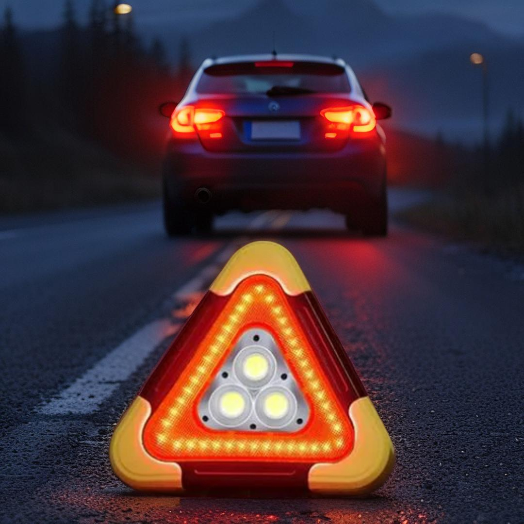 Triangle davertissement à énergie solaire