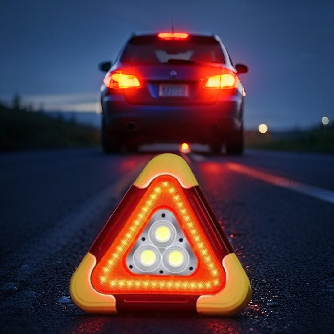 Triangle davertissement à énergie solaire