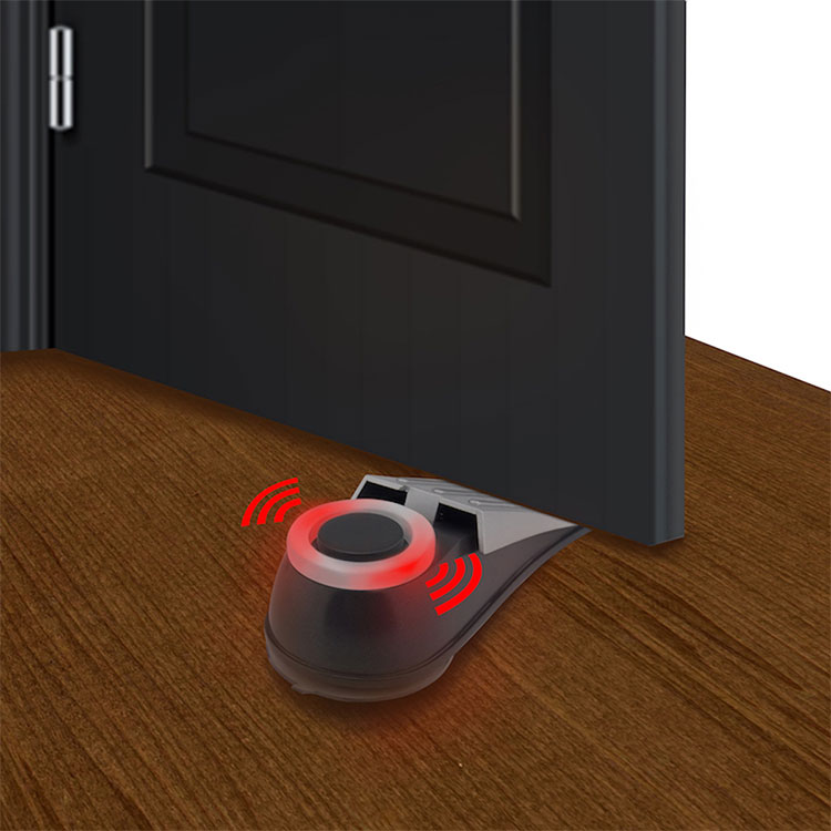 Door Stop Alarm - With Battery, Doorstop Safety Tools for Home - Black