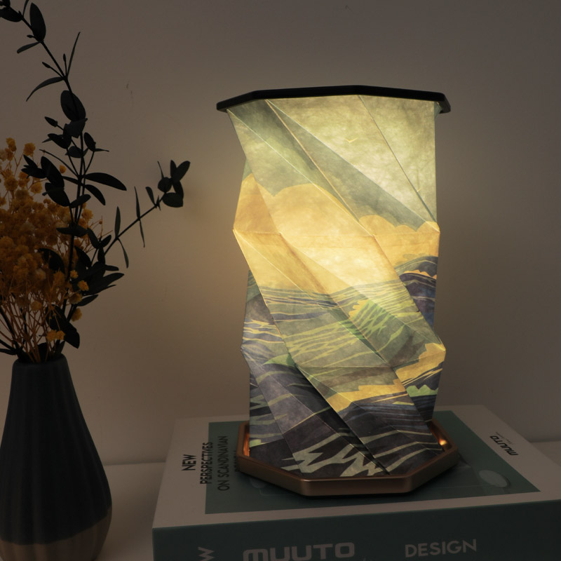 Lampe en Papier Pliable Style Chinois