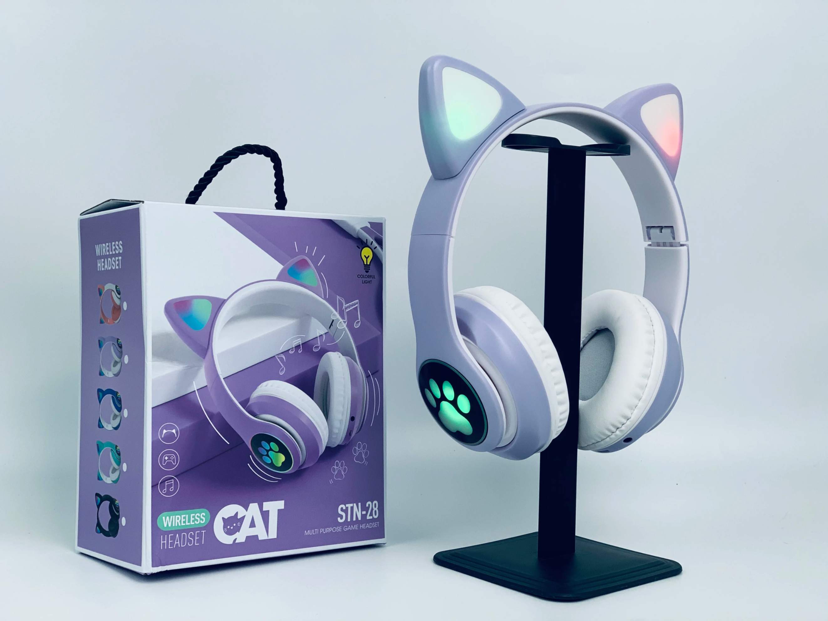 Casque Bluetooth CAT EAR LED - Sans Fil