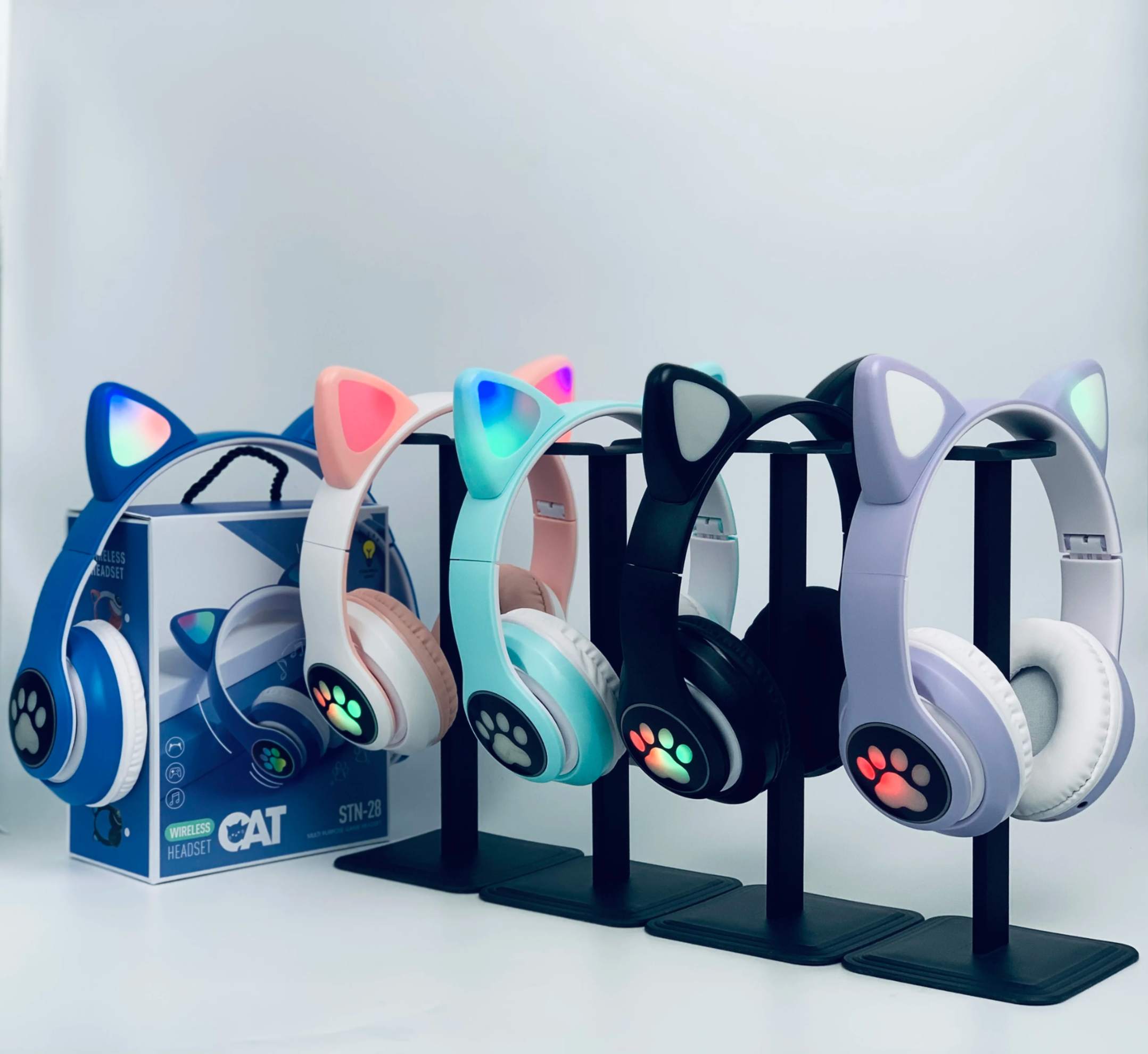 Casque Bluetooth CAT EAR LED - Sans Fil
