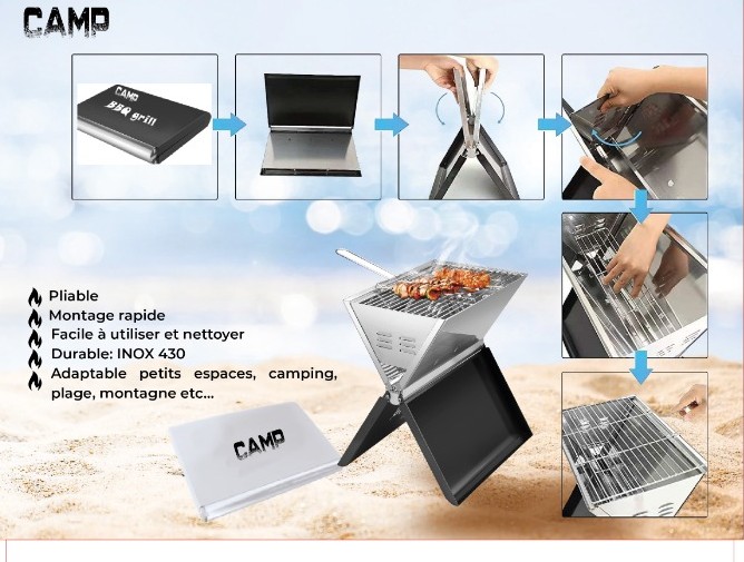 Barbecue pliable Inox 36*26cm